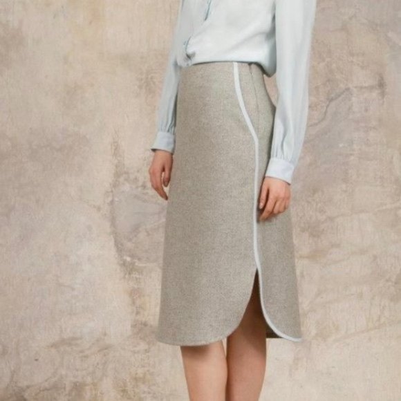 Troubadour Motte Wool Pencil Skirt sz 8 - Picture 2 of 8